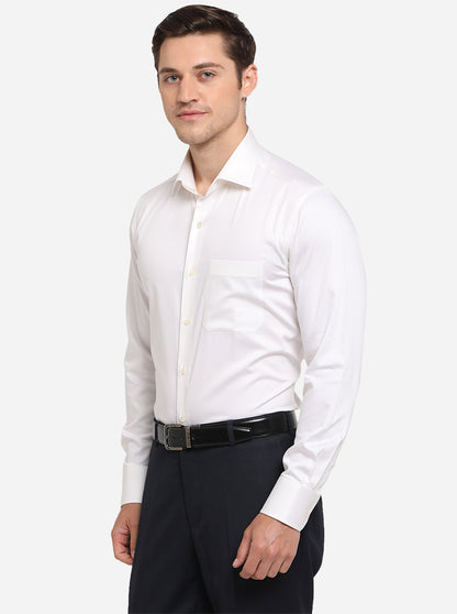 White Solid Slim Fit Formal Shirt | JadeBlue Super Luxe