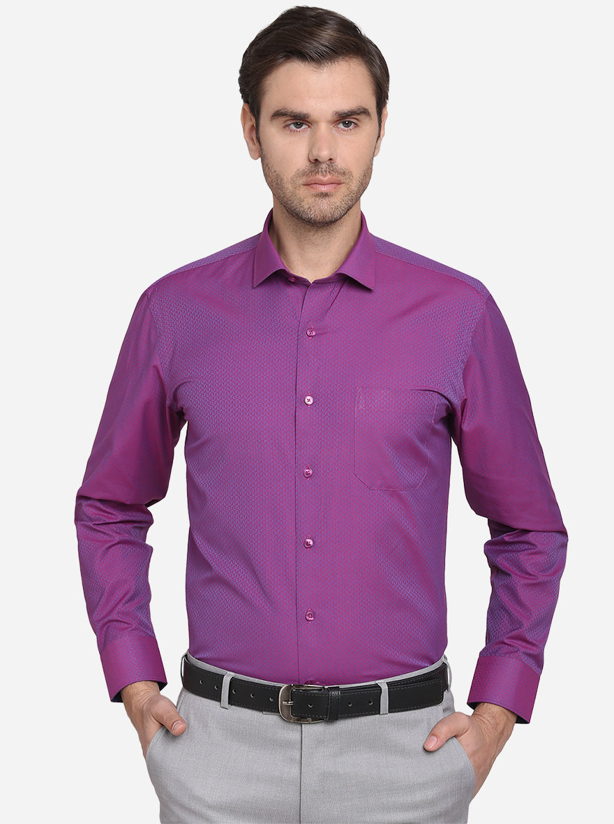 Orchid Pink Dobby Regular Fit Formal Shirt  | Greenfibre