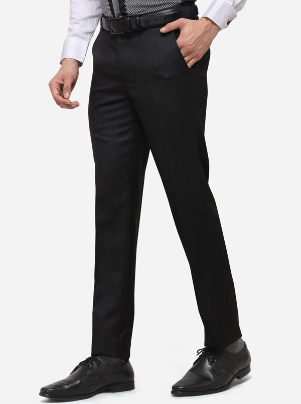 Grey Slim Fit Solid Formal Trouser | Greenfibre