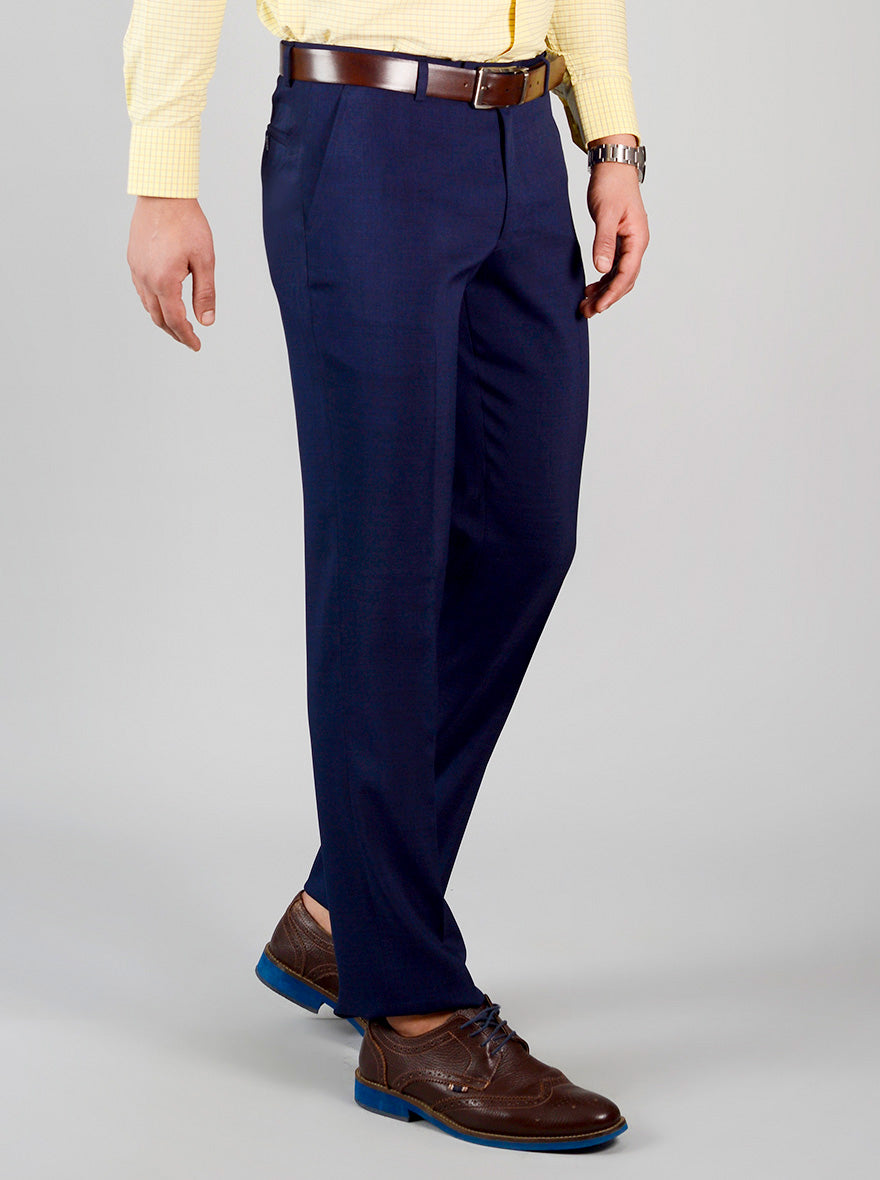 Navy Blue Suit for Men - Self Design & Blended | JadeBlue