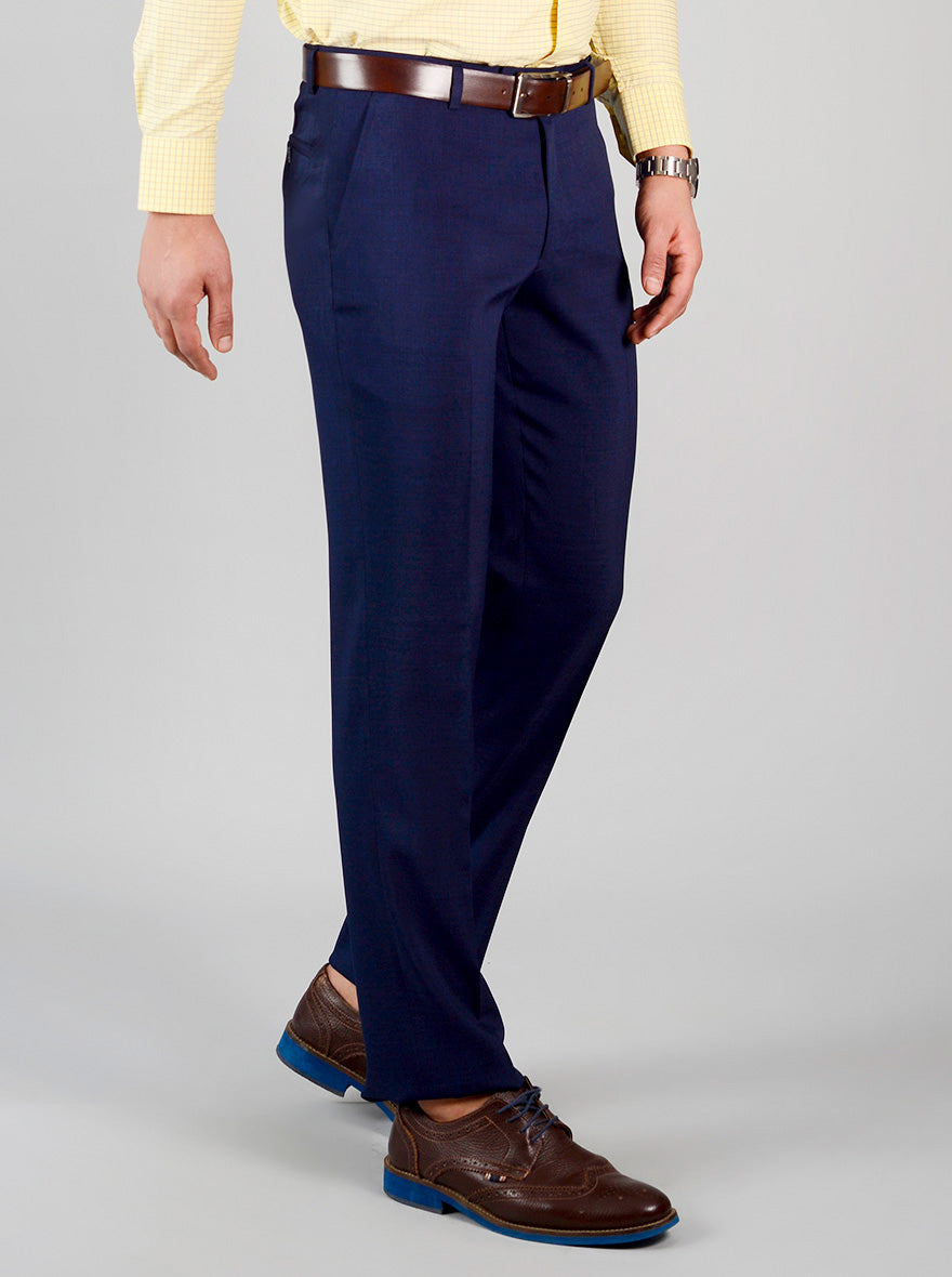 Men Trousers Blue Khaki Trousers Men's Khaki Relaxed Fit Stretch Pant