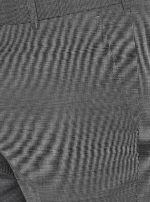 Grey Solid Slim Fit Formal Trouser | Metal