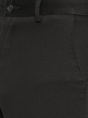Black Solid Slim Fit Casual Trouser | Greenfibre