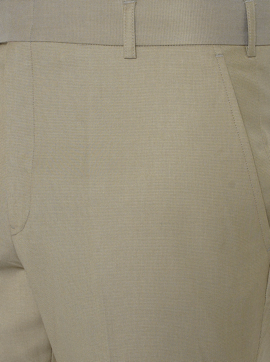 Khaki Solid Classic Fit Formal Trouser | JadeBlue