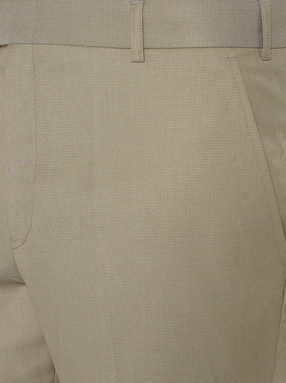 Khaki Solid Classic Fit Formal Trouser | JadeBlue