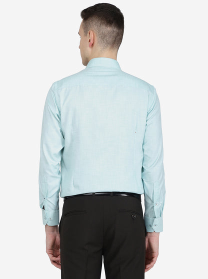 Green Solid Slim Fit Formal Shirt | Greenfibre