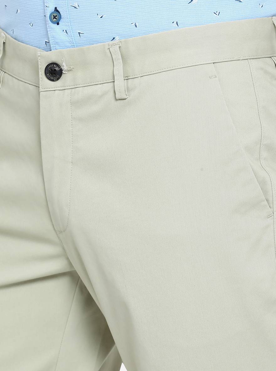 Light Grey Solid Uno Fit Casual Trouser | JadeBlue