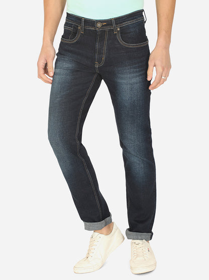 Mid Blue Washed Straight Fit Jeans | JadeBlue
