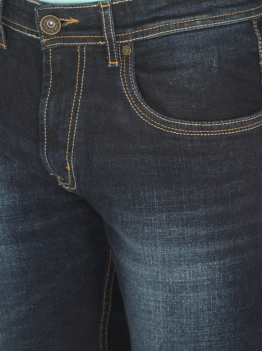 Mid Blue Washed Straight Fit Jeans | JadeBlue
