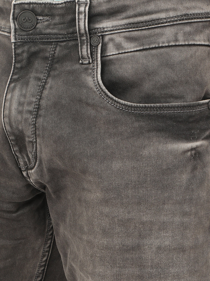 Light Grey Washed Slim Fit Jeans | JadeBlue