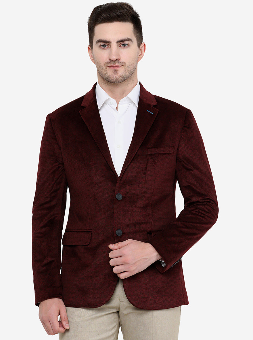 Maroon Blazer With White Shirt Blazers For Men Buy Men's Blazer