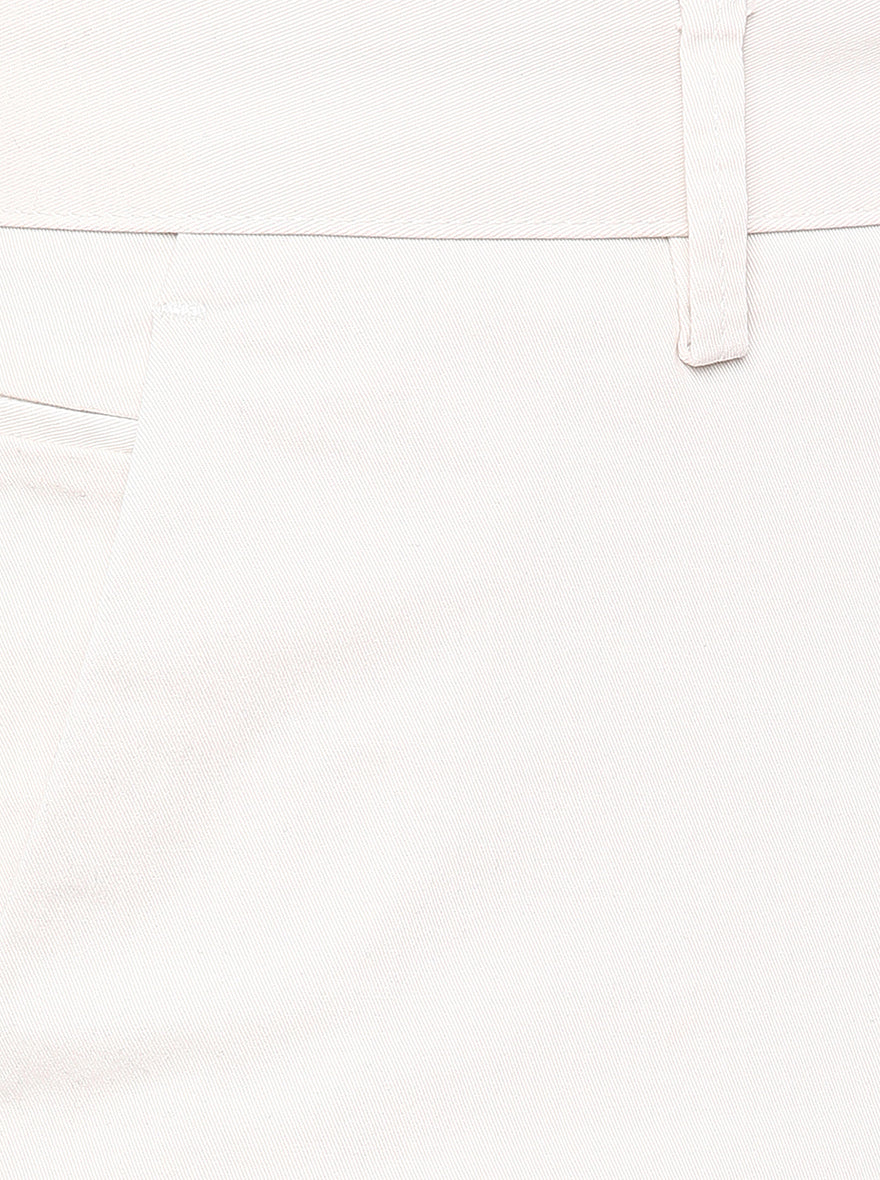 Cream Solid Uno Fit Casual Trouser | JadeBlue