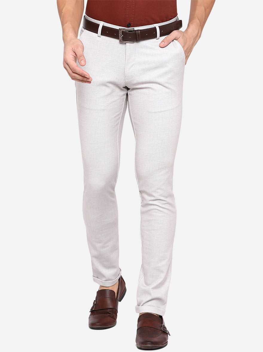 Light Fawn Solid Slim Fit Club Wear Trouser | JB Studio