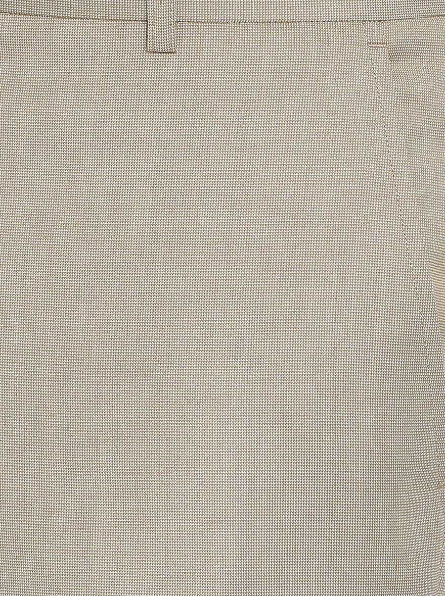Beige Solid Classic Fit Formal Trouser | Greenfibre