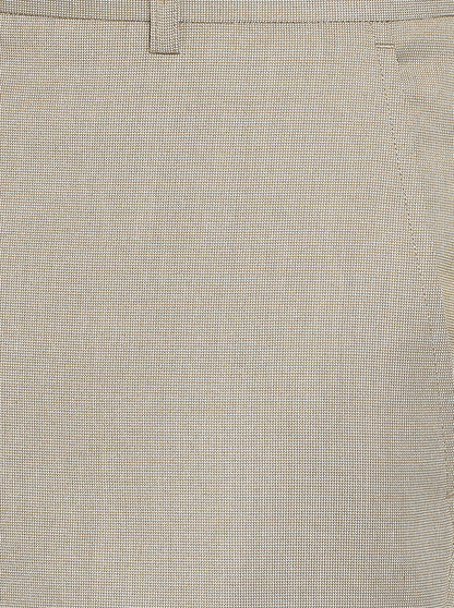 Beige Solid Classic Fit Formal Trouser | Greenfibre