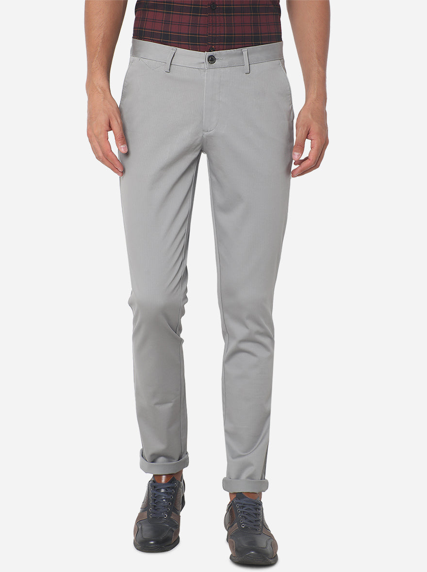 Grey Solid Uno Fit Casual Trouser | JadeBlue Sport