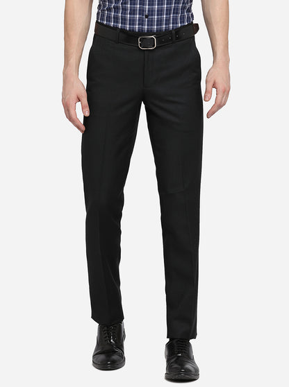 Olive Solid Slim Fit Formal Trouser | Metal