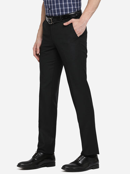 Olive Solid Slim Fit Formal Trouser | Metal
