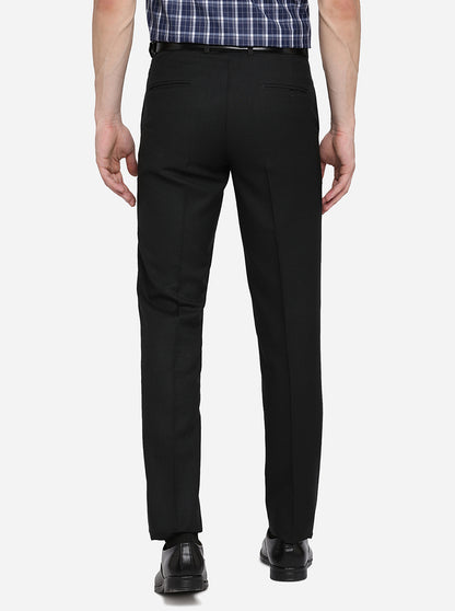 Olive Solid Slim Fit Formal Trouser | Metal