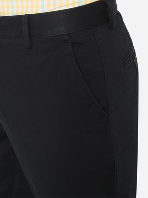 Navy Blue Solid Uno Fit Casual Trouser | JadeBlue
