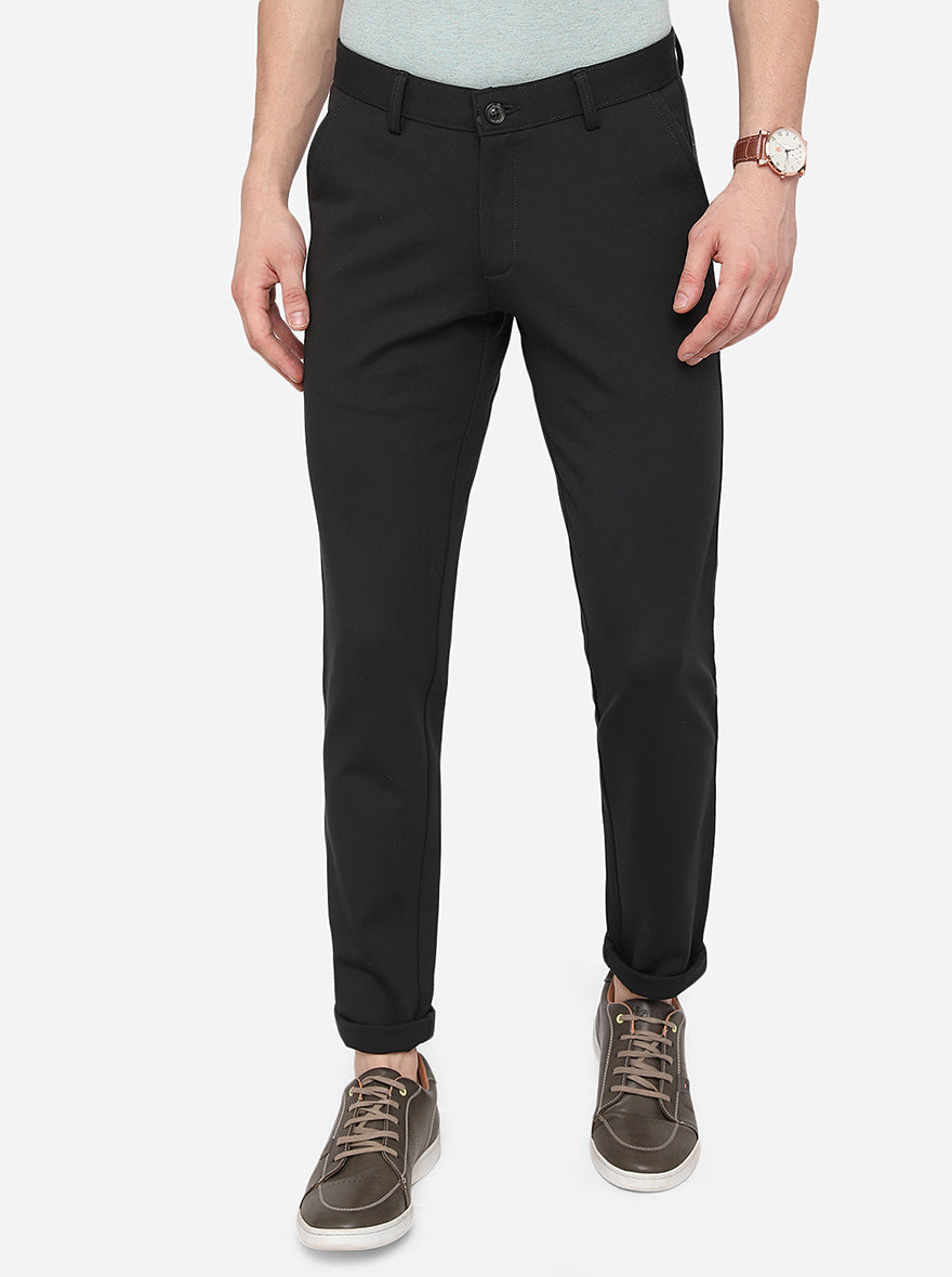 Dark Grey Solid Slim Fit Formal Trouser | JB Studio