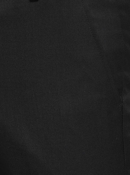 Black Solid Slim Fit Formal Trouser | Greenfibre