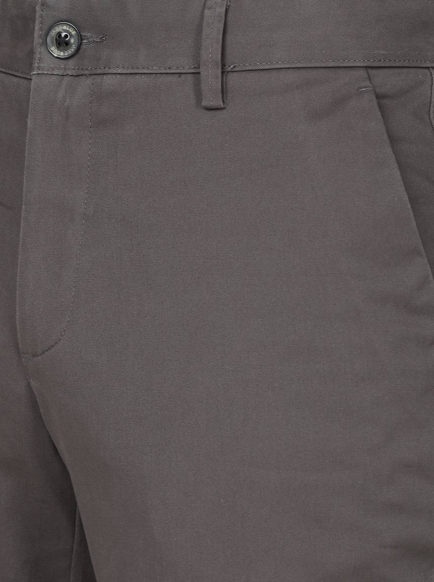 Dark Grey Solid Uno Fit Casual Trouser | JadeBlue