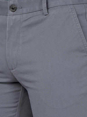 Dark Grey Solid Uno Fit Casual Trouser | JadeBlue