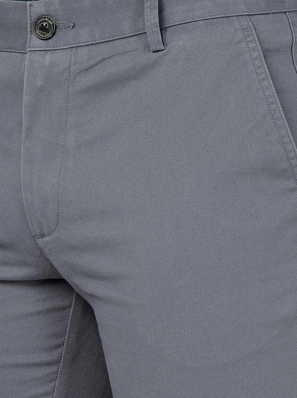 Dark Grey Solid Uno Fit Casual Trouser | JadeBlue