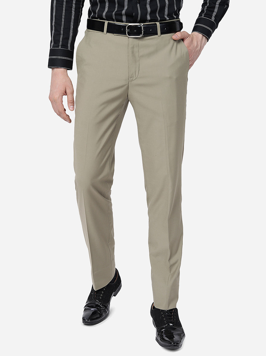 Buy USQUARE Men Slim Fit Beige Formal Trousers | Formal Pants for Office,  Party and Casual Wear (Size: 28) at Amazon.in