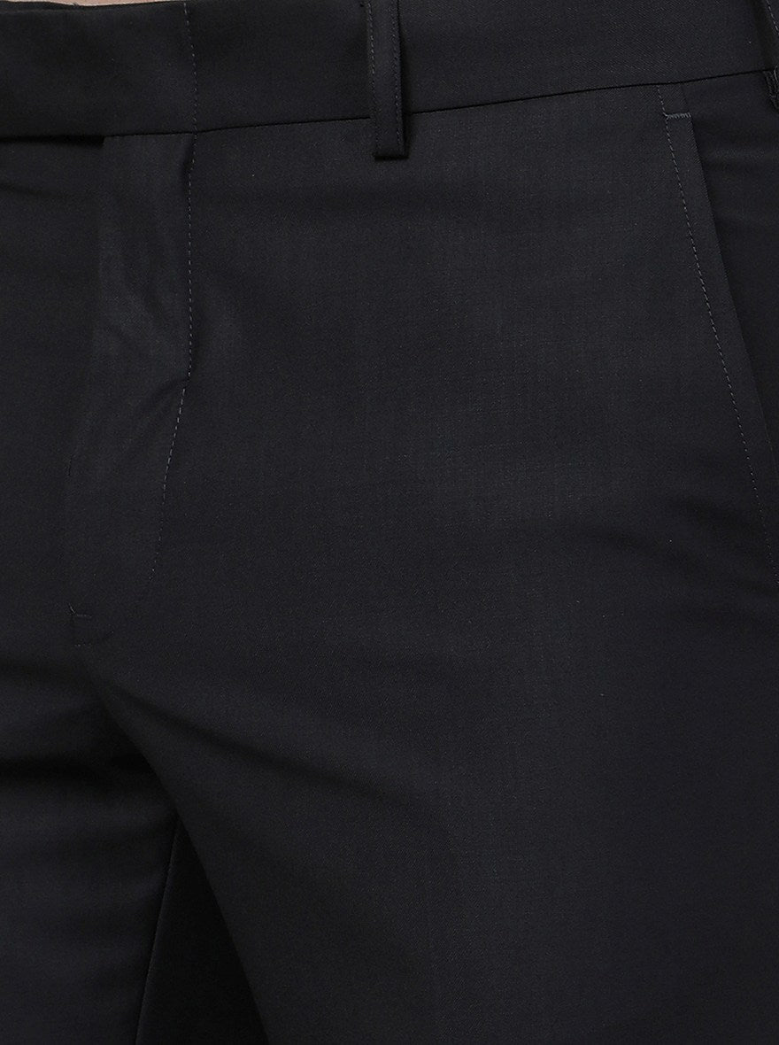 Grey Solid Slim Fit Formal Trouser | Metal