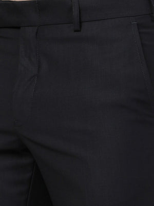 Grey Solid Slim Fit Formal Trouser | Metal