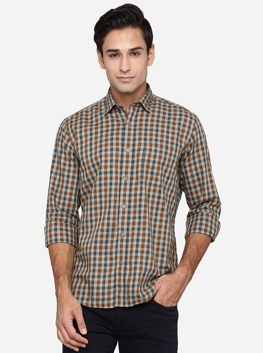 Multicolor Checked Smart Fit Casual Shirt | Greenfibre