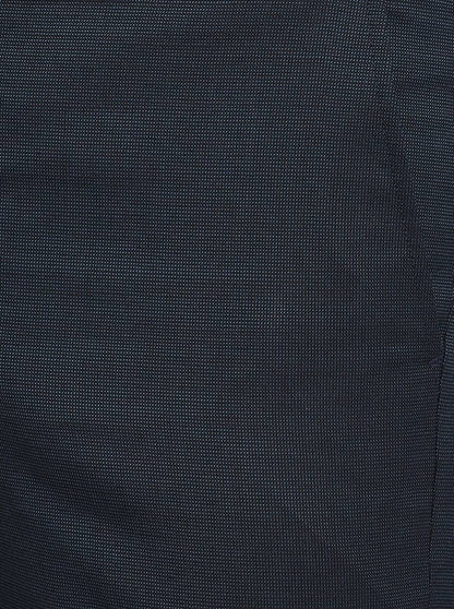 Navy Blue Solid Slim Fit Formal Trouser | Metal
