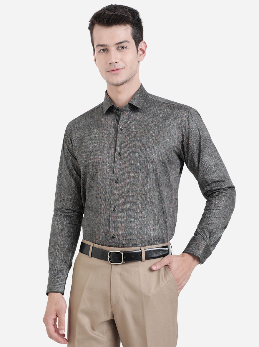 Green & Maroon Solid Slim Fit Party Wear Shirt | JB Studio