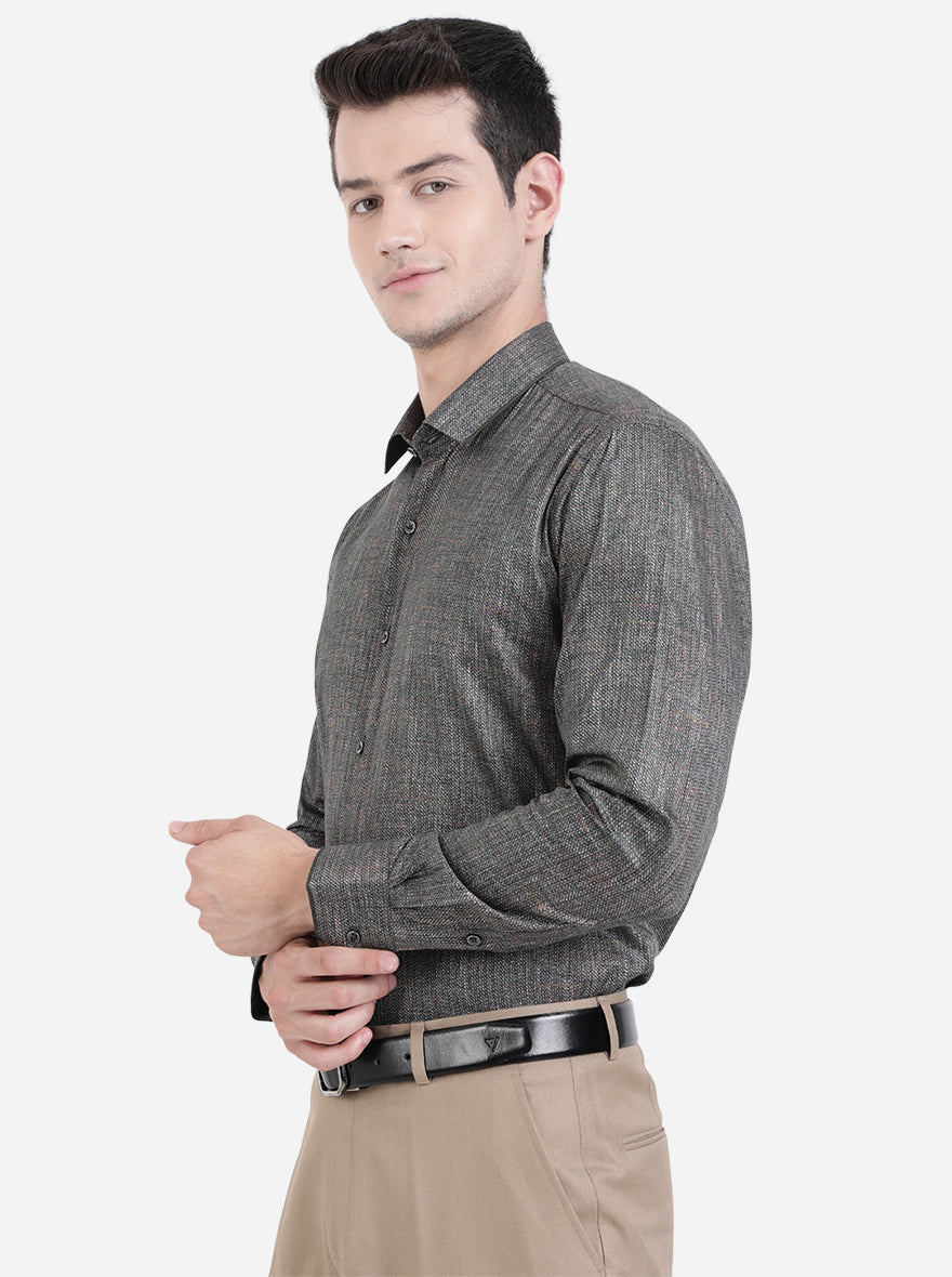 Green & Maroon Solid Slim Fit Party Wear Shirt | JB Studio