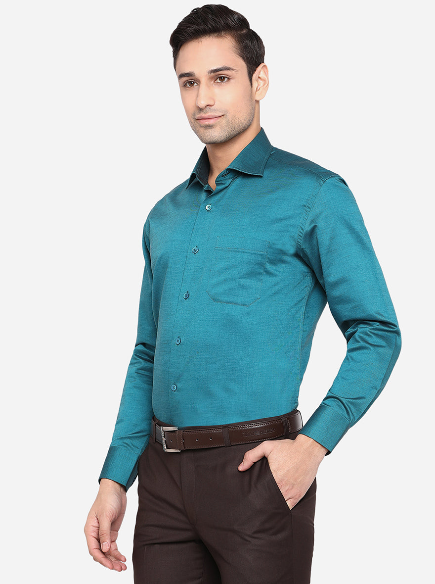 peacock green color shirt