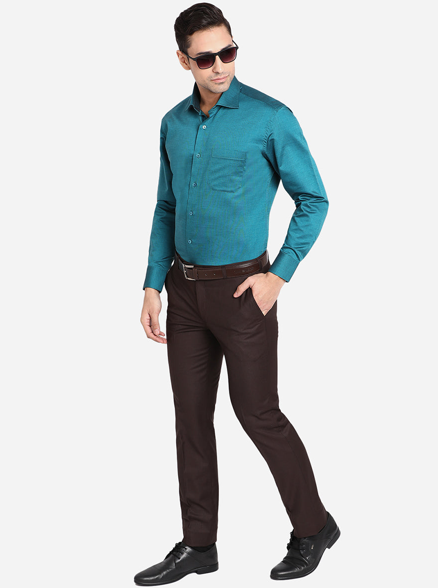 peacock green color shirt