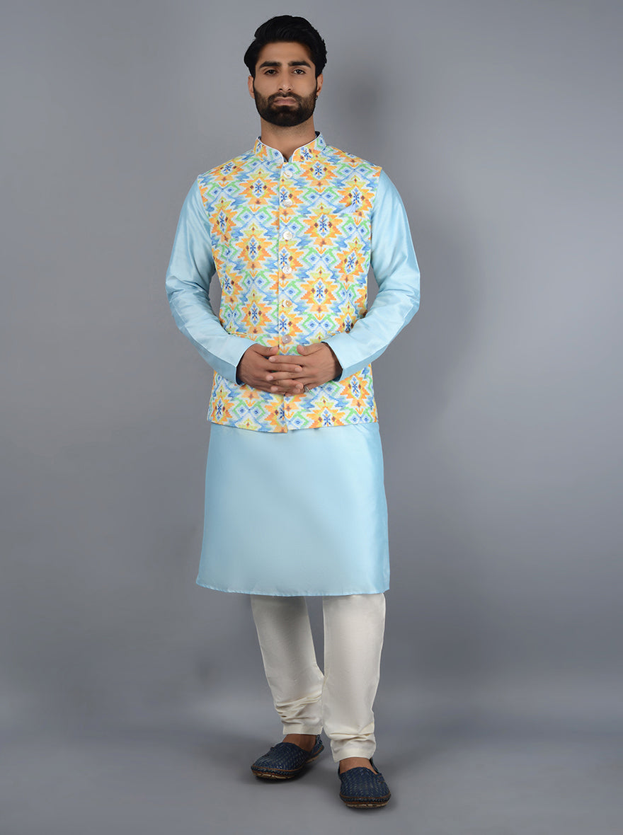 Blue Bandhgala Jacket | Azania