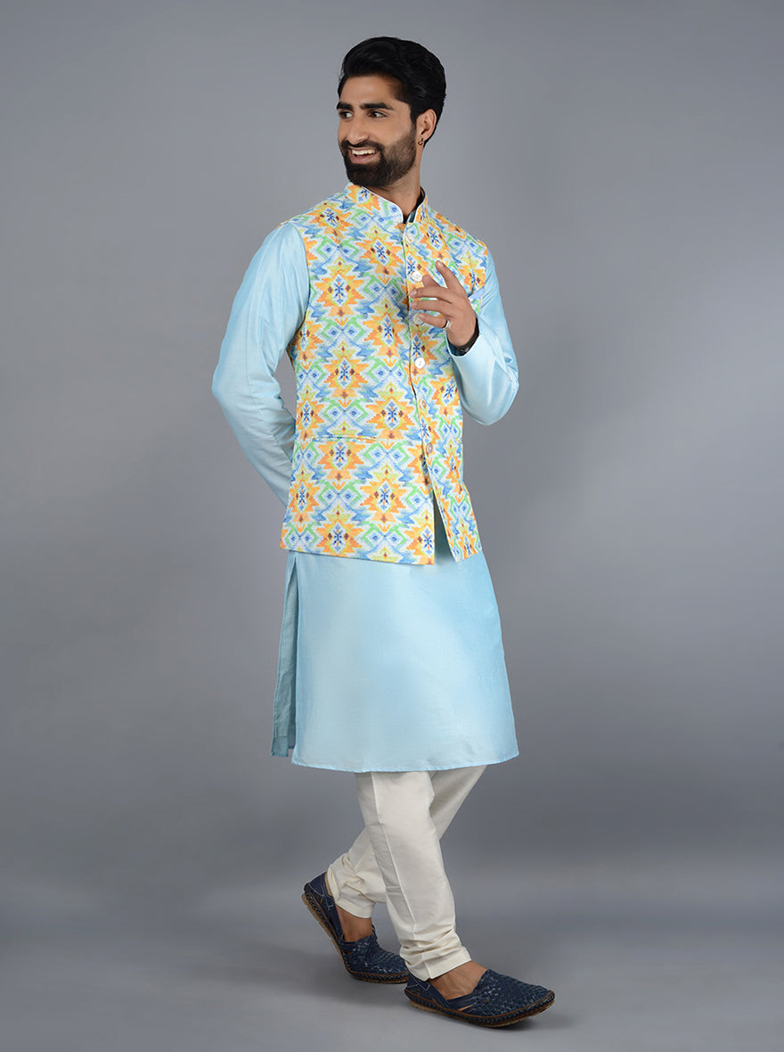 Blue Bandhgala Jacket | Azania