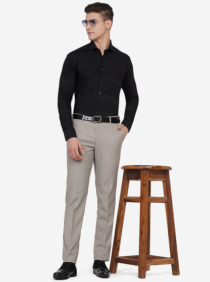 Black Striped Slim Fit Party Wear Shirt | JB Studio