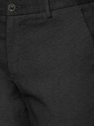 Black Solid Uno Fit Casual Trouser | JadeBlue