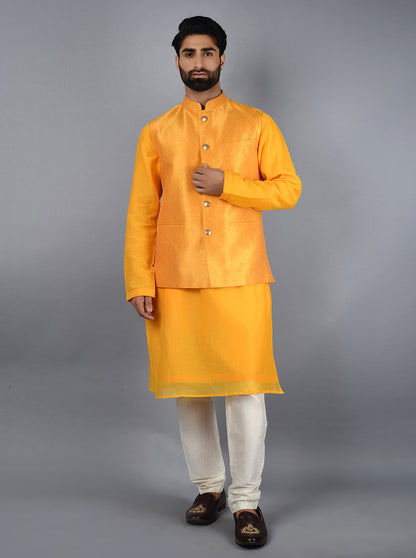 Yellow Bandhgala Jacket | Azania