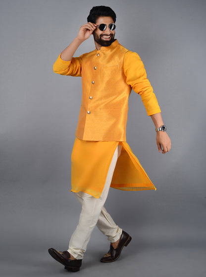 Yellow Bandhgala Jacket | Azania