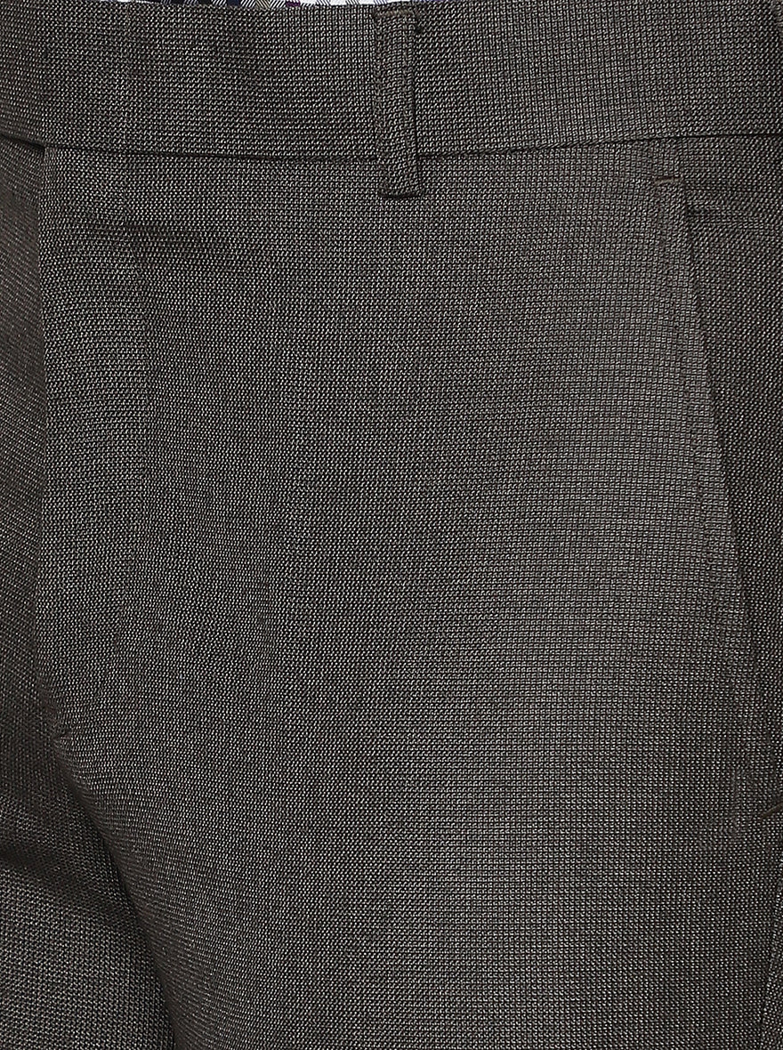 Coffee Brown Solid Slim Fit Formal Trouser | Greenfibre