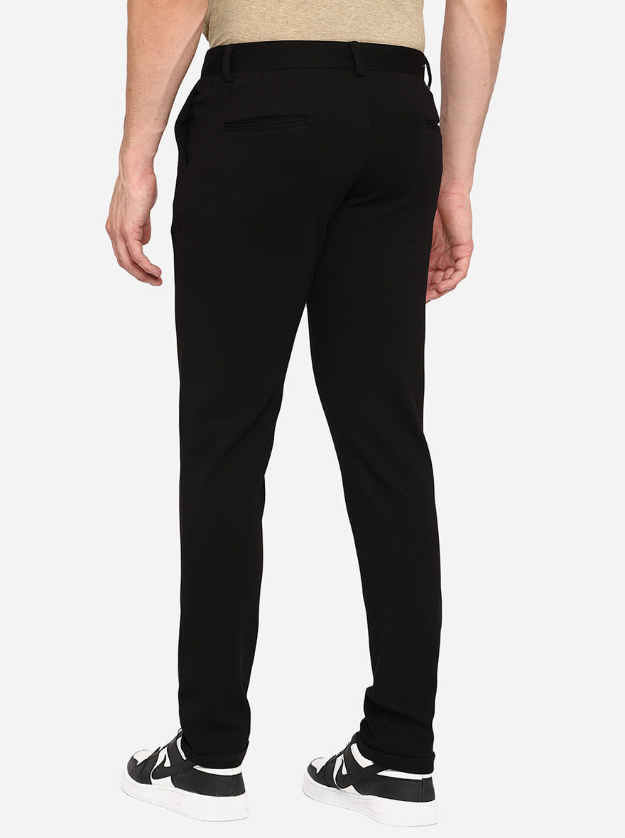 Black Solid venice Fit Casual Trouser | JadeBlue
