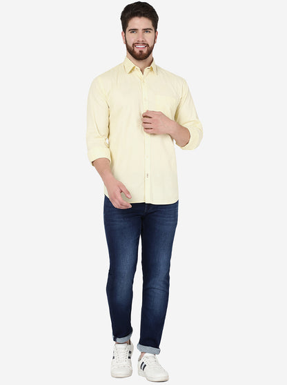 Mellow Yellow Solid Smart Fit Semi Casual Shirt | Greenfibre