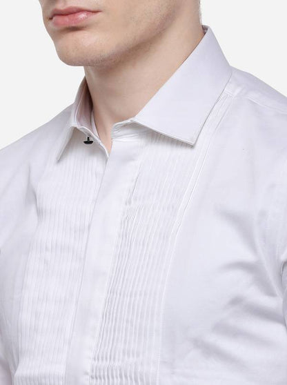 White Solid Slim Fit Party Wear Shirt | Wyre