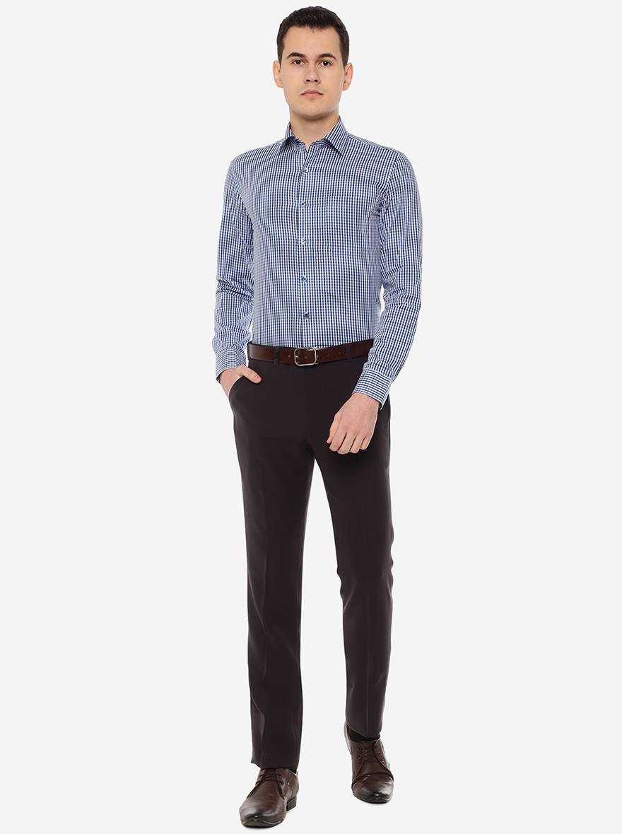 Multicolor Checked Slim Fit Formal Shirt | JadeBlue Youth