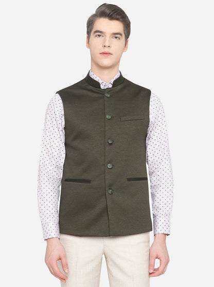 Green Bandhgala Jacket | JB Studio